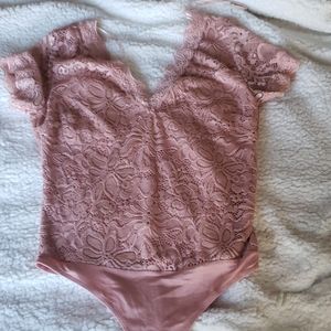 Pink Lace Bodysuit